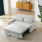 Divano Letto Estraibile, Divanetto Convertibile, Azzurro / Grigio Scuro / Beige, 2 Posti