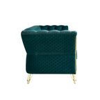 Divano in velluto trapuntato, 222 cm, 3 posti — Arancione / Nero / Verde / Verde Menta / Beige / Blu