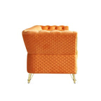 Divano in velluto trapuntato, 222 cm, 3 posti — Arancione / Nero / Verde / Verde Menta / Beige / Blu