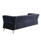 Divano in velluto trapuntato, 222 cm, 3 posti — Arancione / Nero / Verde / Verde Menta / Beige / Blu