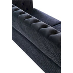 Divano in velluto trapuntato, 222 cm, 3 posti — Arancione / Nero / Verde / Verde Menta / Beige / Blu