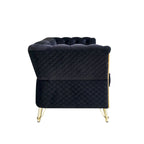 Divano in velluto trapuntato, 222 cm, 3 posti — Arancione / Nero / Verde / Verde Menta / Beige / Blu