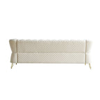 Divano in velluto trapuntato, 222 cm, 3 posti — Arancione / Nero / Verde / Verde Menta / Beige / Blu