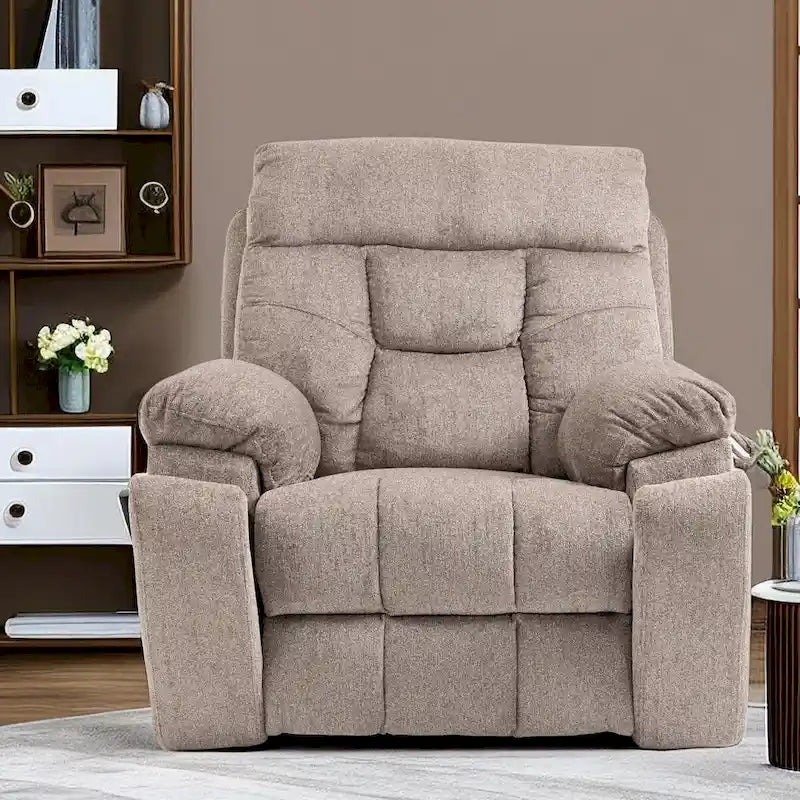 Poltrona reclinabile elettrica Brown/Caffè con massaggio e riscaldamento, doppio motore, monoposto, 180 kg