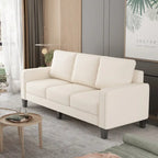 Divano a 3 posti con contenitore, Struttura in legno massello — Grigio chiaro / Beige / Grigio scuro