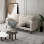 Divano a 3 posti con contenitore, Struttura in legno massello — Grigio chiaro / Beige / Grigio scuro