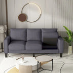Divano a 3 posti con contenitore, Struttura in legno massello — Grigio chiaro / Beige / Grigio scuro