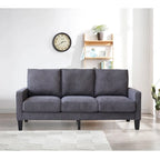Divano a 3 posti con contenitore, Struttura in legno massello — Grigio chiaro / Beige / Grigio scuro