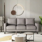 Divano a 3 posti con contenitore, Struttura in legno massello — Grigio chiaro / Beige / Grigio scuro