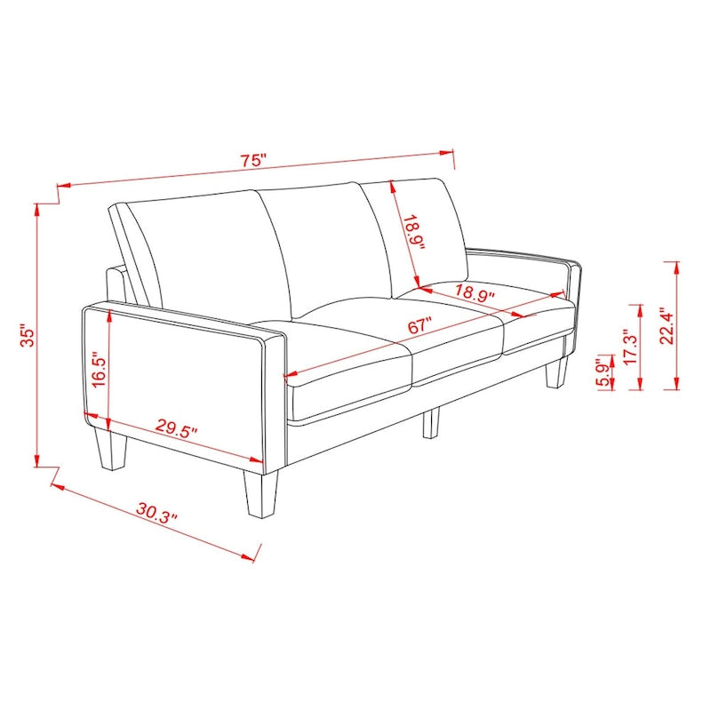 Divano a 3 posti con contenitore, Struttura in legno massello — Grigio chiaro / Beige / Grigio scuro