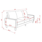 Divano a 3 posti con contenitore, Struttura in legno massello — Grigio chiaro / Beige / Grigio scuro