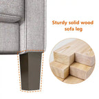 Divano a 3 posti con contenitore, Struttura in legno massello — Grigio chiaro / Beige / Grigio scuro