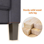 Divano a 3 posti con contenitore, Struttura in legno massello — Grigio chiaro / Beige / Grigio scuro