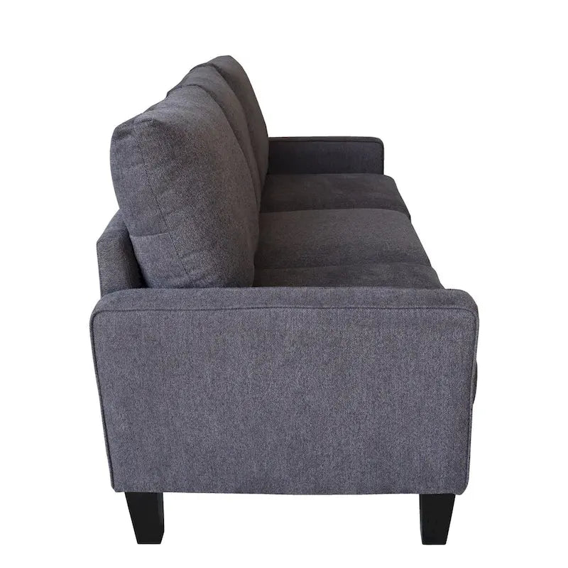 Divano a 3 posti con contenitore, Struttura in legno massello — Grigio chiaro / Beige / Grigio scuro