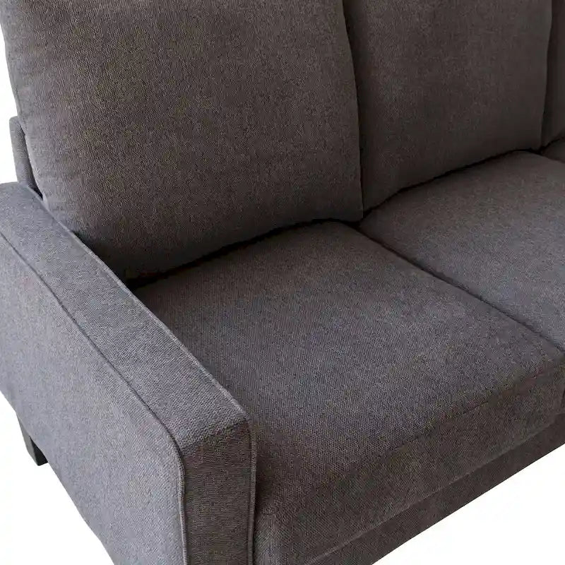 Divano a 3 posti con contenitore, Struttura in legno massello — Grigio chiaro / Beige / Grigio scuro