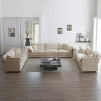Set divano a 3 pezzi in ciniglia, beige/bianco/blu/verde, divano modulare a 2 e 3 posti