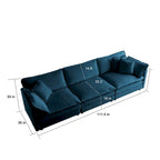 Set divano a 3 pezzi in ciniglia, beige/bianco/blu/verde, divano modulare a 2 e 3 posti