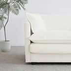 Set divano a 3 pezzi in ciniglia, beige/bianco/blu/verde, divano modulare a 2 e 3 posti