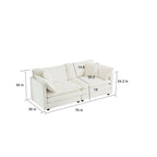 Set divano a 3 pezzi in ciniglia, beige/bianco/blu/verde, divano modulare a 2 e 3 posti