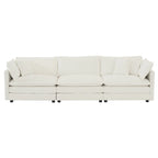 Set divano a 3 pezzi in ciniglia, beige/bianco/blu/verde, divano modulare a 2 e 3 posti