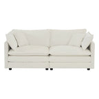 Set divano a 3 pezzi in ciniglia, beige/bianco/blu/verde, divano modulare a 2 e 3 posti