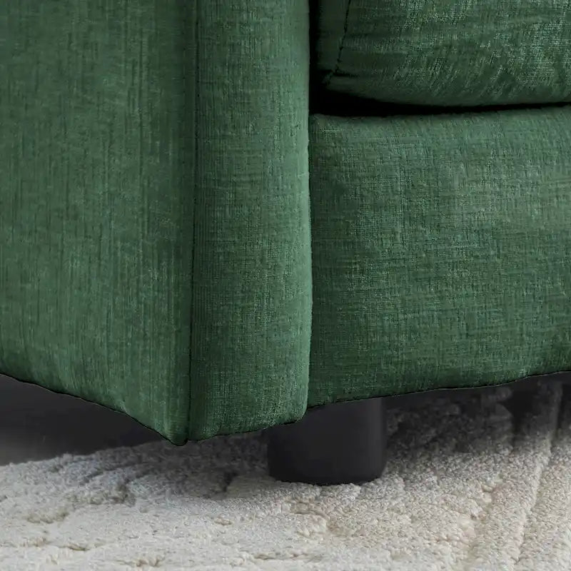 Set divano a 3 pezzi in ciniglia, beige/bianco/blu/verde, divano modulare a 2 e 3 posti