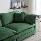 Set divano a 3 pezzi in ciniglia, beige/bianco/blu/verde, divano modulare a 2 e 3 posti