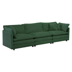 Set divano a 3 pezzi in ciniglia, beige/bianco/blu/verde, divano modulare a 2 e 3 posti