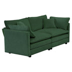 Set divano a 3 pezzi in ciniglia, beige/bianco/blu/verde, divano modulare a 2 e 3 posti