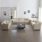 Set divano a 3 pezzi in ciniglia, beige/bianco/blu/verde, divano modulare a 2 e 3 posti