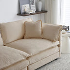 Set divano a 3 pezzi in ciniglia, beige/bianco/blu/verde, divano modulare a 2 e 3 posti