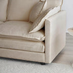 Set divano a 3 pezzi in ciniglia, beige/bianco/blu/verde, divano modulare a 2 e 3 posti