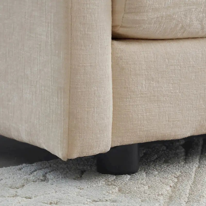 Set divano a 3 pezzi in ciniglia, beige/bianco/blu/verde, divano modulare a 2 e 3 posti