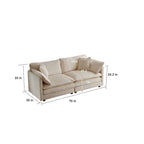 Set divano a 3 pezzi in ciniglia, beige/bianco/blu/verde, divano modulare a 2 e 3 posti
