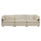 Set divano a 3 pezzi in ciniglia, beige/bianco/blu/verde, divano modulare a 2 e 3 posti
