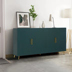 Madia a 4 ante con design a linee verticali - Blu navy / Bianco