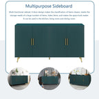 Madia a 4 ante con design a linee verticali - Blu navy / Bianco