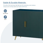 Madia a 4 ante con design a linee verticali - Blu navy / Bianco