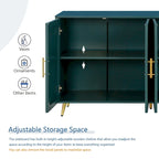 Madia a 4 ante con design a linee verticali - Blu navy / Bianco