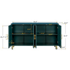 Madia a 4 ante con design a linee verticali - Blu navy / Bianco