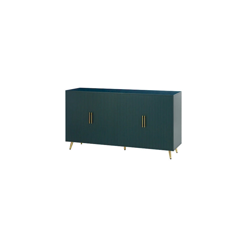 Madia a 4 ante con design a linee verticali - Blu navy / Bianco