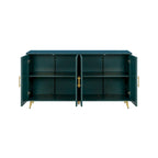 Madia a 4 ante con design a linee verticali - Blu navy / Bianco