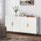 Madia a 4 ante con design a linee verticali - Blu navy / Bianco