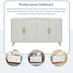 Madia a 4 ante con design a linee verticali - Blu navy / Bianco