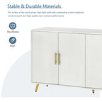 Madia a 4 ante con design a linee verticali - Blu navy / Bianco