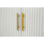 Madia a 4 ante con design a linee verticali - Blu navy / Bianco