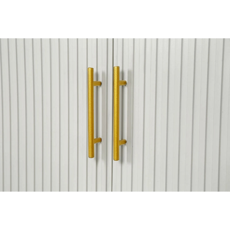 Madia a 4 ante con design a linee verticali - Blu navy / Bianco
