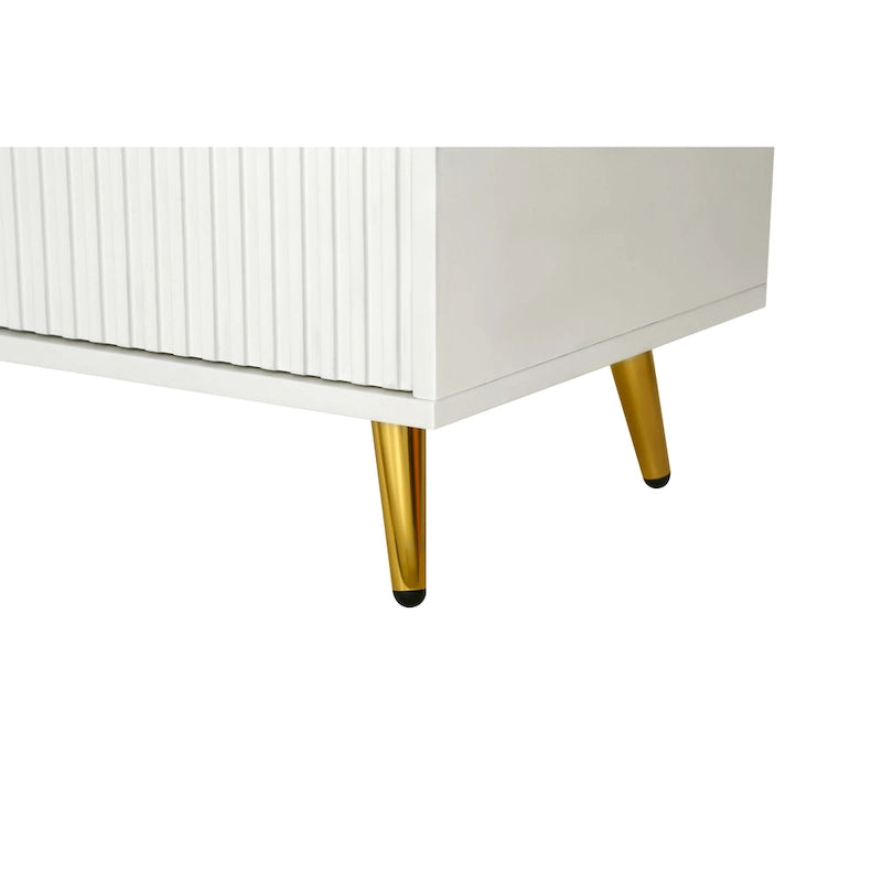 Madia a 4 ante con design a linee verticali - Blu navy / Bianco