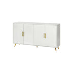 Madia a 4 ante con design a linee verticali - Blu navy / Bianco