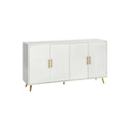 Madia a 4 ante con design a linee verticali - Blu navy / Bianco